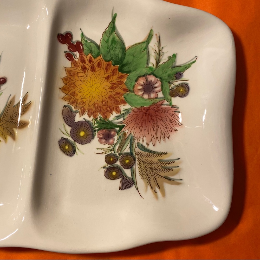 AUTUMN ~COLORED Porcelain Ceramic 2-sided DISH - Picture 8 of 14